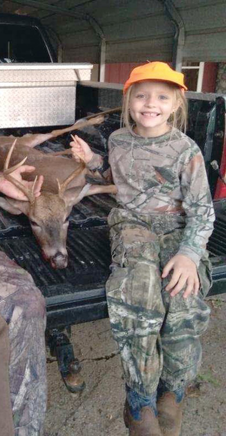 Mountain Grove 6-year-old Zoey Jane Martin shot her first deer on Oct. 30 while out hunting with her father, Tommy Martin. It was a six-point buck.